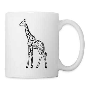 Giraffe lustiges Tier Geschenk Idee Safari Afrika - Tasse - Weiß - Rechts