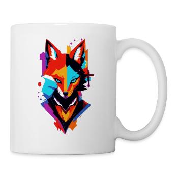 bunter comic Fuchs - Tasse - Weiß - Rechts