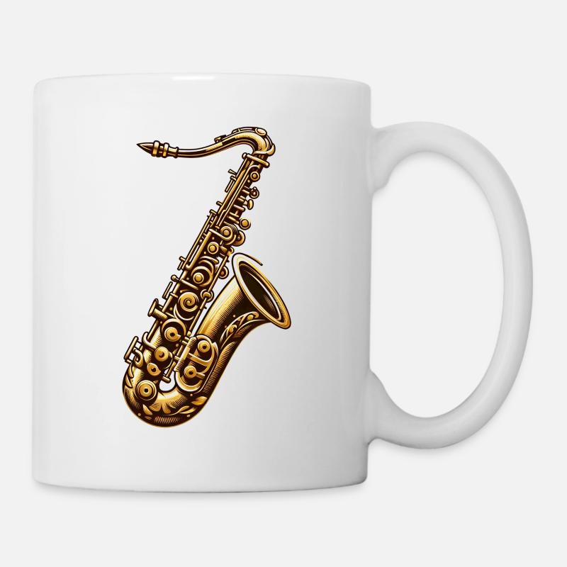 Saxophon - Tasse - Weiß