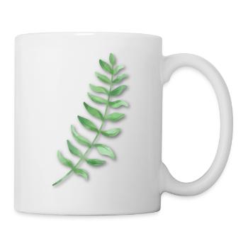 Blatt grün Efeu - Tasse - Weiß - Rechts