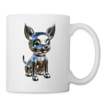 Chrome Hund Silber süß - Tasse - Weiß - Rechts