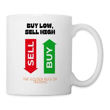 Buy low sell high - Tasse - Weiß - Rechts