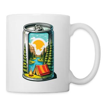 Camping Lagerfeuer Dose - Tasse - Weiß - Rechts