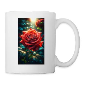 Rosen - Tasse - Weiß - Rechts