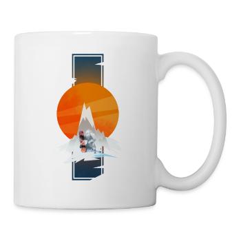Snowboarding Yeti - Tasse - Weiß - Rechts