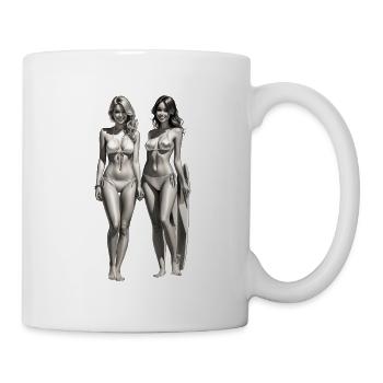 Summer beach moments in a bikini - Mug - white - Right