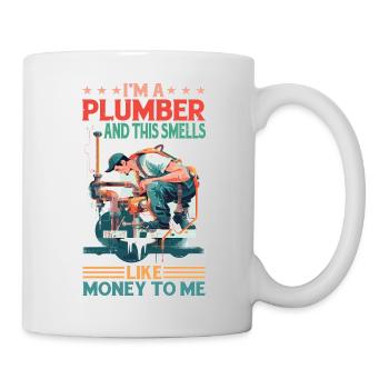 Je suis plombier et ça sent l’argent pour moi - Mug blanc - blanc - Droite