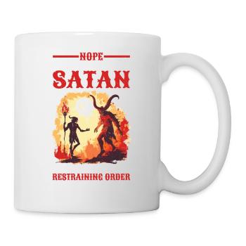 Ne peut pas aller en enfer Satan a une ordonnance restrictive - Mug blanc - blanc - Droite