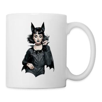 Retro Style Bat-themed Gothic für Gothik Fans - Tasse - Weiß - Rechts