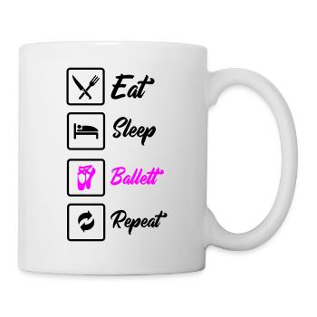 Manger dormir Ballet Répéter - Mug blanc - blanc - Droite