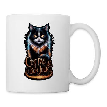 Angry cat - not on the right day - Mug - white - Right
