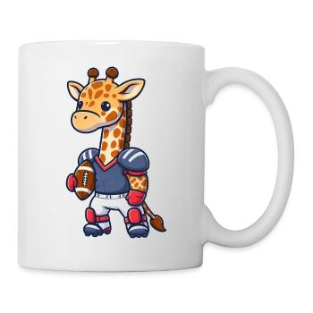 Cute American Football Player Giraffe - Mug - white - Right
