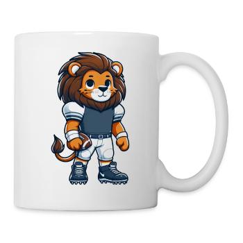 Cute American Football Player Lion - Mug - white - Right