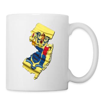 New Jersey (États-Unis) | Drapeau réel | Carte des drapeaux - Mug blanc - blanc - Droite