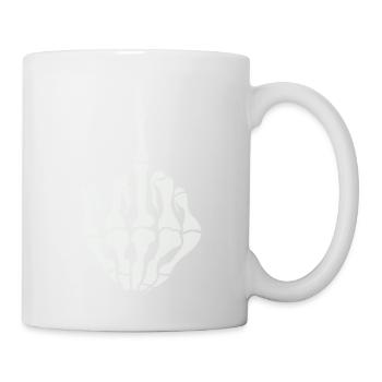 skull mittelfinger - Tasse - Weiß - Rechts
