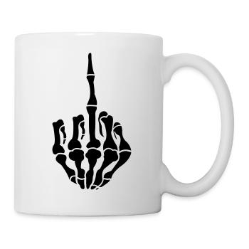 skull mittelfinger1 - Tasse - Weiß - Rechts