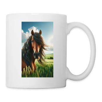 Braunes Pferd - Tasse - Weiß - Rechts