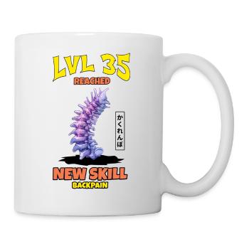 LVL 35 Reached New Skill Backpain - Tasse - Weiß - Rechts