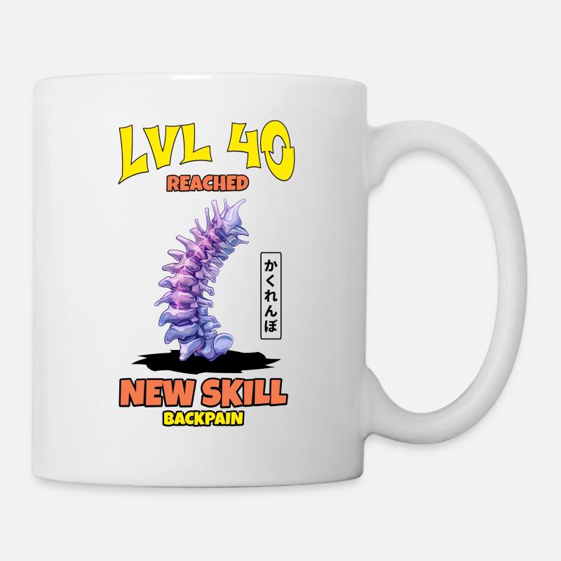 LVL 40 Reached New Skill "Backpain" - Mug - white