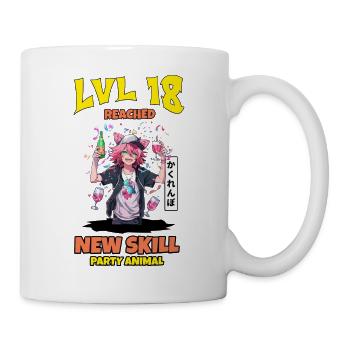 LvL 18 Reached, Sweet 18 - Tasse - Weiß - Rechts
