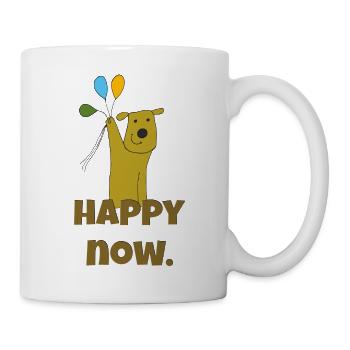 Chien heureux maintenant - Mug blanc - blanc - Droite