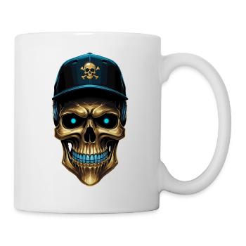 Crâne urbain casquette baseball - Mug blanc - blanc - Droite