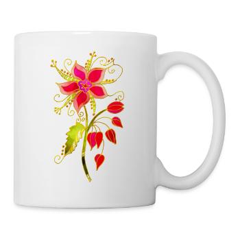Blumen - Tasse - Weiß - Rechts