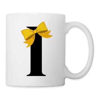 Buchstabe i gelber Knoten - Tasse - Weiß - Rechts