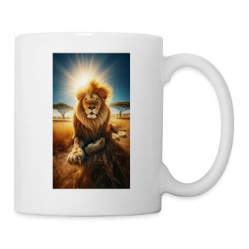 Lion on the savannah - Mug - white - Right