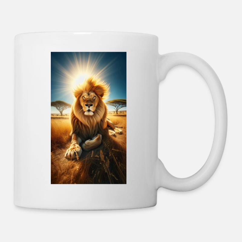 Lion sur la savane - Mug blanc - blanc