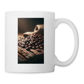 Kaffeebohnen - Tasse - Weiß - Rechts