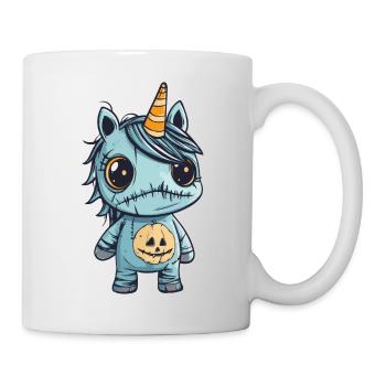 Einhorn Halloween Lustig Zombie - Tasse - Weiß - Rechts