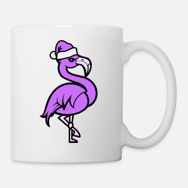 flamingo comic weihnachten - Tasse - Weiß