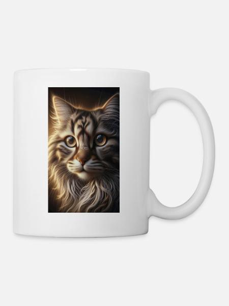 Katzen-Porträt - Tasse - Weiß
