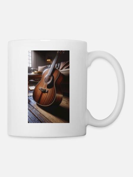 Akustische Gitarre - Tasse - Weiß