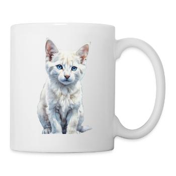 Chaton aux yeux bleus - Mug blanc - blanc - Droite