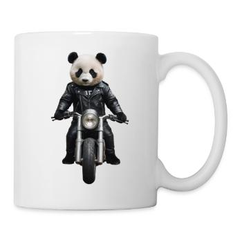 Biker Panda - Tasse - Weiß - Rechts