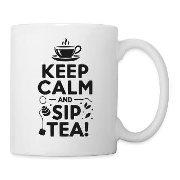 Restez calme et sirotez du thé - Mug blanc - blanc - Droite