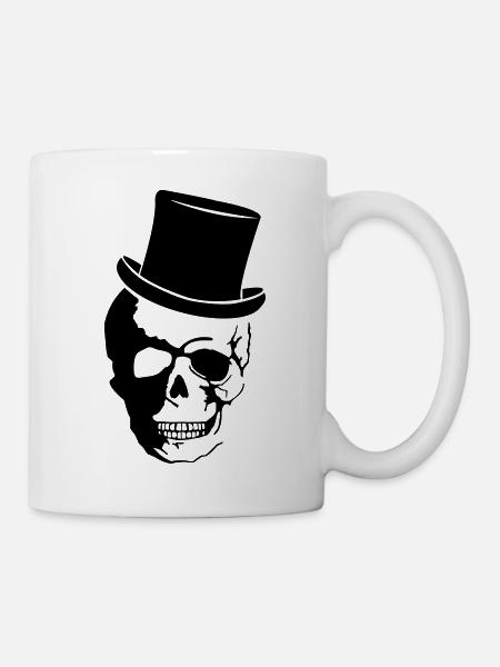 Skull Zylinder - Tasse - Weiß