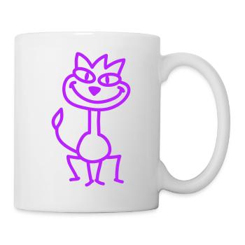 Pretty Cat Looking Happy Cheerful Smiling - Mug - white - Right