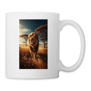 Lion on the savannah - Mug - white - Right