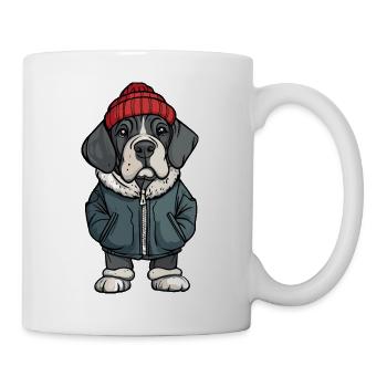 Great Dane Hund Winter - Tasse - Weiß - Rechts