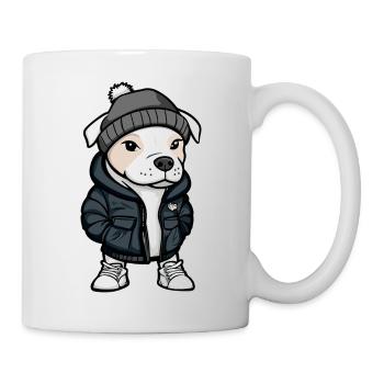 American Staffordshire Terrier Dog Winter - Mug - white - Right