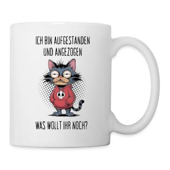 I got up and dressed cat humor - Mug - white - Right