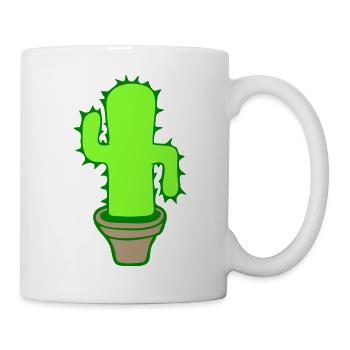 Kaktus Pflanze Stachelig Stacheln Wüsten Kakteen - Tasse - Weiß - Rechts