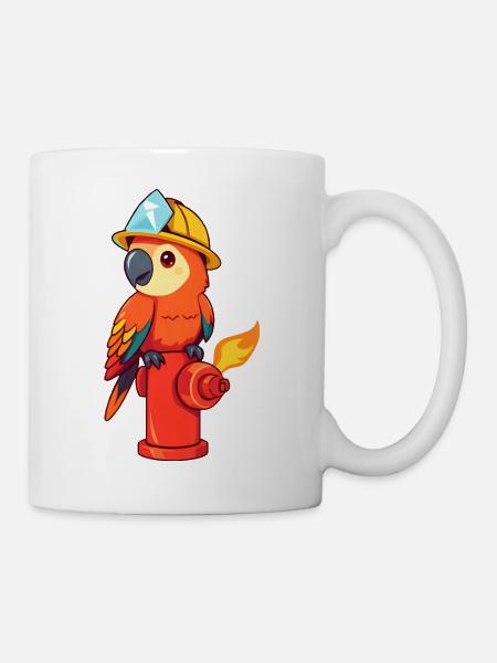 Fröhlicher Bauheld mit Edelsteinschatz - Tasse - Weiß