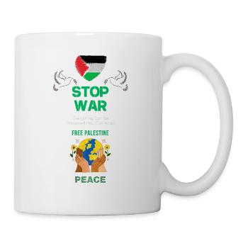 STOP WAR - Free Palestine - Tasse - Weiß - Rechts