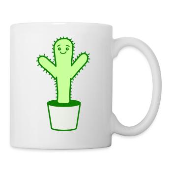Kaktus Stachelig Stacheln Wüste Kakteen Blumentopf - Tasse - Weiß - Rechts