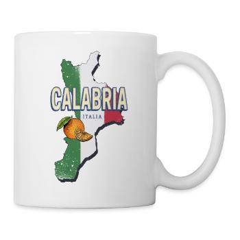 Kalabrien Italien Retro Region Landkarte Vintage - Tasse - Weiß - Rechts