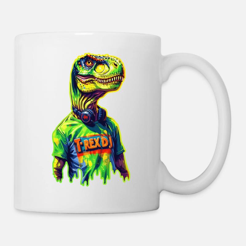 DJ T-Rex 🎧 - Tasse - Weiß